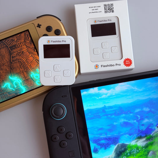 Flashiibo Pro Gen3 NFC Figure Emulator, 16MB Storage / 5000+ Files, USB Type-C Recharging, 1.4" OLED Screen, Compatible with 50+ Games on Switch, Switch Lite & Switch 2 etc., Bypass Daily Scan Limit